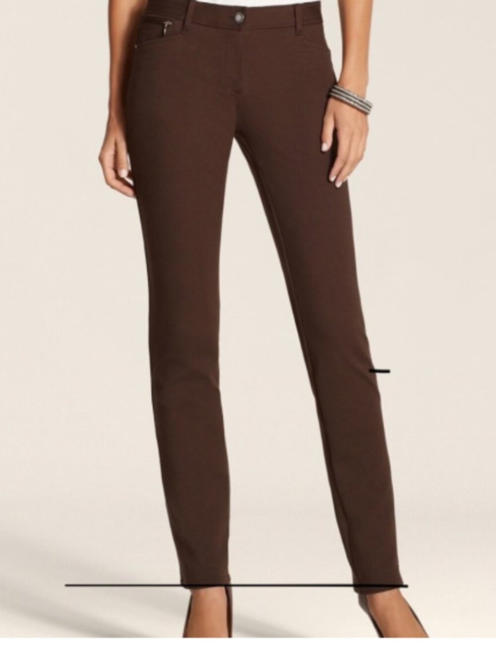 Chico's Brown Ponte 5-Pocket Slim Pants Size 2.5T (14T)